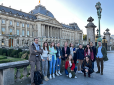 AUBGers in front of the Royal Palace of Brussels