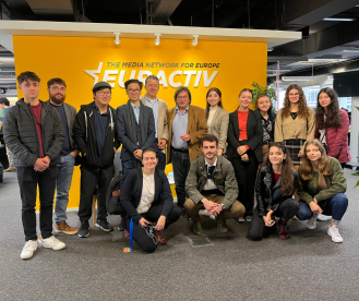 AUBG students visiting Euractiv media