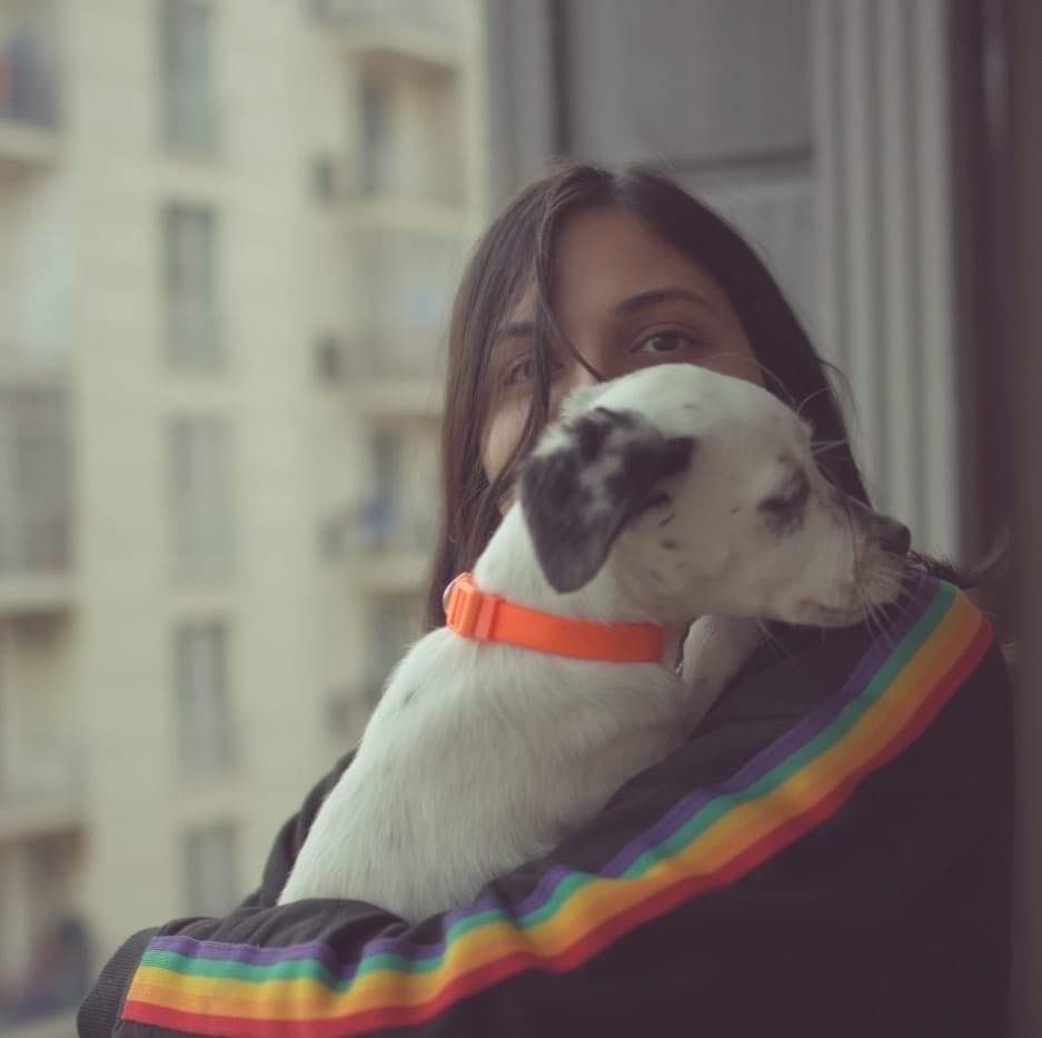 AUBG alumna Mariam Geladze ('16) with her dog