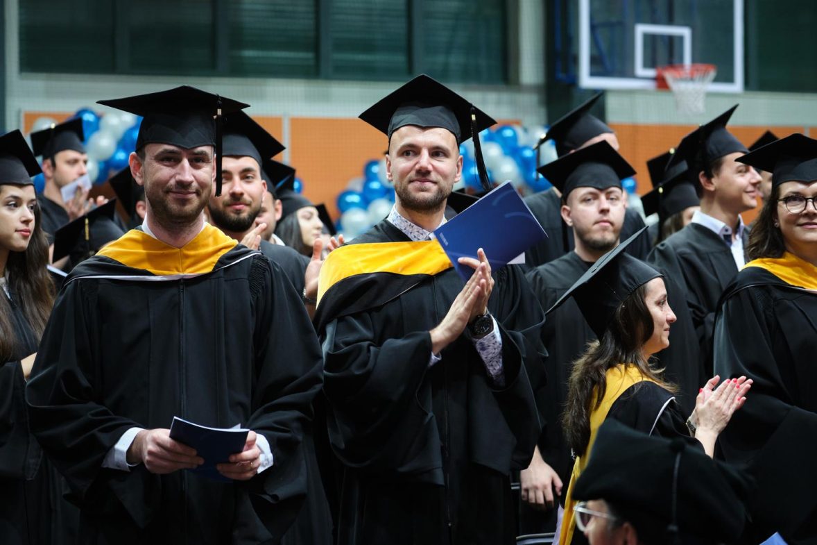 AUBG alumnus Taulant Mecaj ('24) during his commencement ceremony