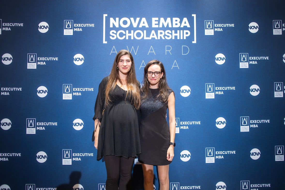 Jane Dimitrova and Nikoleta Popkostadinova (‘06) Awarded at the NOVA EMBA Gala