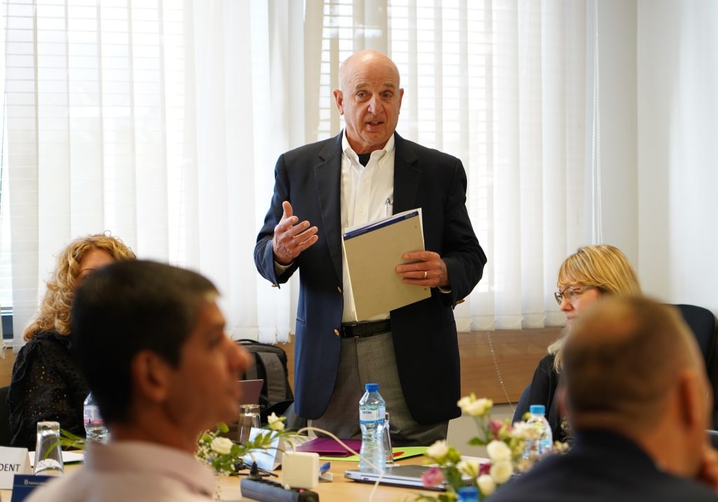Mike Marvin at an AUBG Board of Trustees meeting.