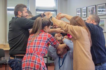 Members of the AUBG Executive MBA cohort doing activities together