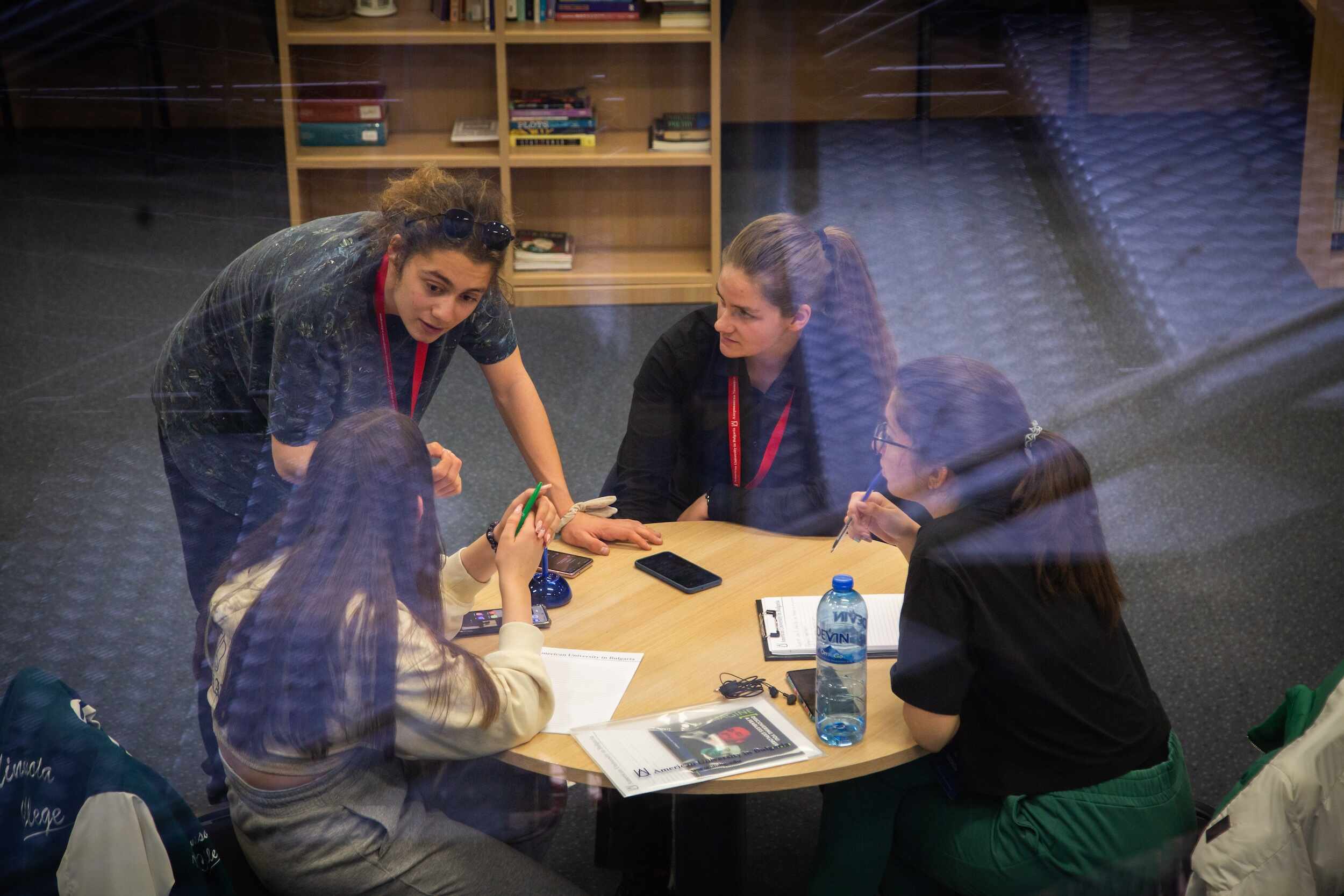 Students working on a group project