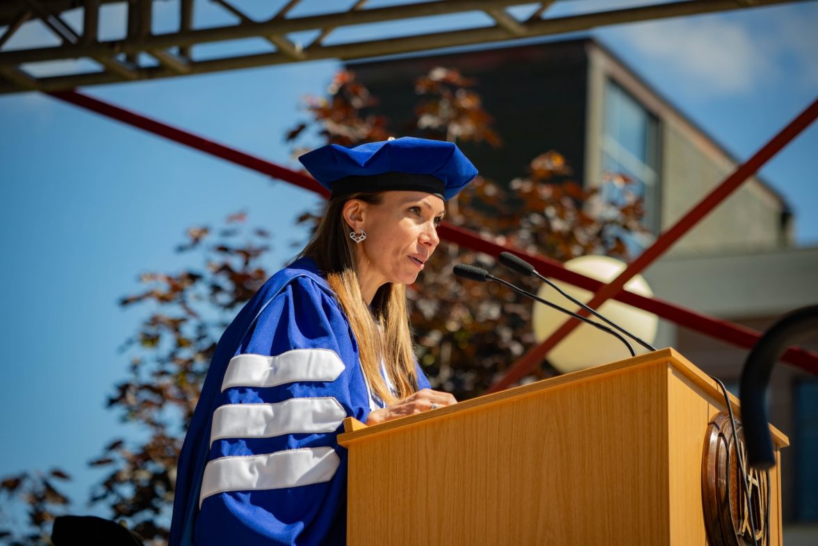 Board of Trustees Deputy Chair and former AUBG student Victoria Entwistle Commencement 2025